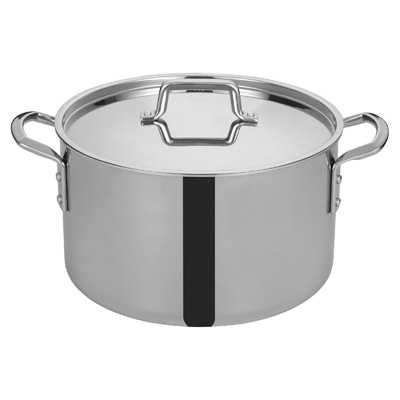 Tri-Gen™ Induction-Ready Stock Pot with Cover 16 qt. Stainless Steel 12-1/2" Diameter x 9-1/16" Height