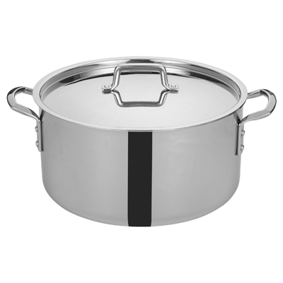 Tri-Gen™ Induction-Ready Stock Pot with Cover 20 qt. Stainless Steel 14" Diameter x 9-1/16" Height