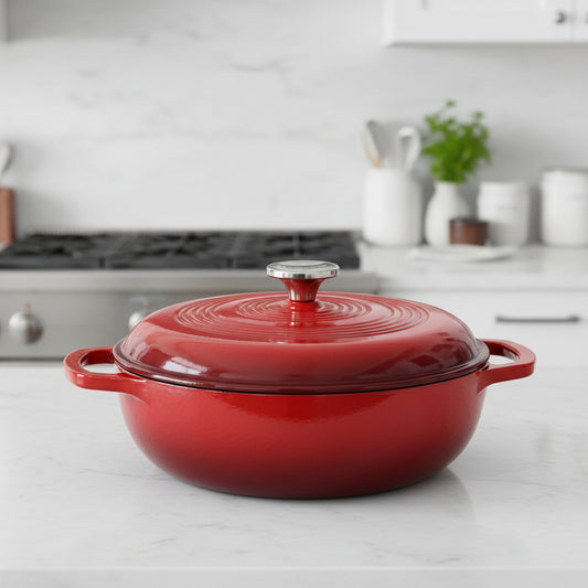 Lodge Cast Iron Dutch Oven Red 3 Qt. EC3D43