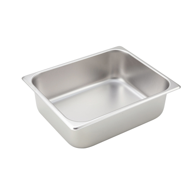 Steam Table Pan 1/2 Size Straight Sided 25 Gauge 18/8 Stainless Steel 10-3/8" x 12-3/4" x 4"