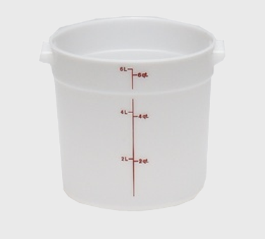 Cambro Polyethylene Round Food Storage Container 6 Qt. White