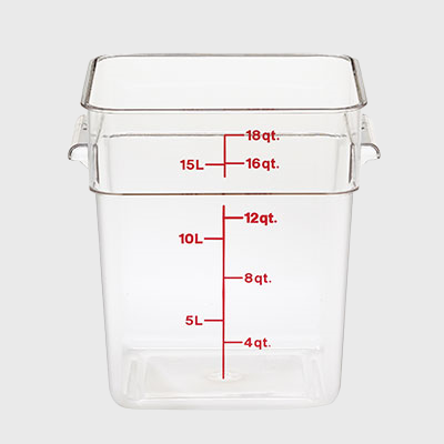 CamSquare Polycarbonate Food Storage Container 18 Qt. Clear