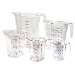 5-Piece Measuring Cup Set with Raised External Markings Polycarbonate