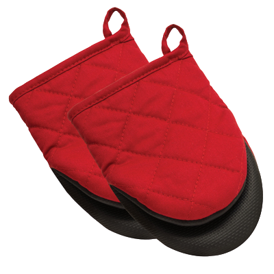 Harold Imports Mini Mitts 7" x 5.5" Red Cotton with Neoprene