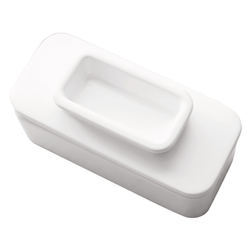 HIC Butter Keeper 6.5" x 3" x 3" White Ceramic