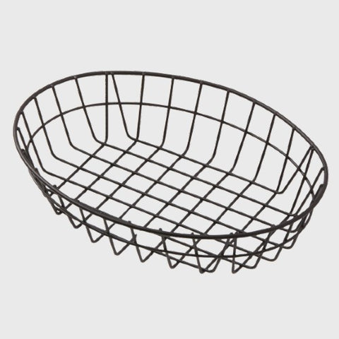 American Metalcraft Inc. Oval Grid Basket Black 6" W