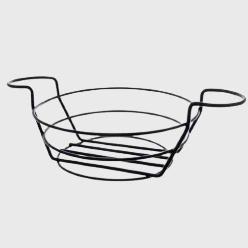 American Metalcraft Inc. Round Birdnest Basket With Ramekin Holder Black 8"