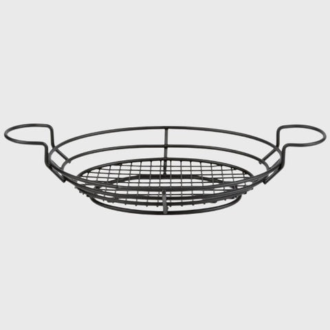 American Metalcraft Inc. Oval Wire Basket With Ramekin Holders Black 11"