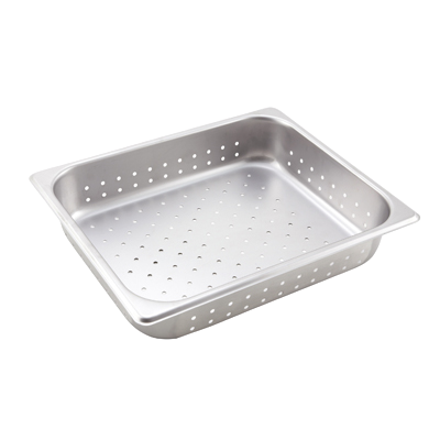 Steam Table Pan 1/2 Size Perforated 22 Gauge Heavy Weight 18/8 Stainless Steel 12-4/5" x 10-2/5" x 2-1/2"