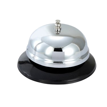 Call Bell Round Plastic Base Chrome Plated 4" Diameter