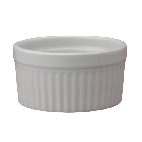 HIC Souffle Dish Porcelain 8 Ounces 3.75" White Fine Porcelain