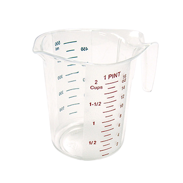 Measuring Cup with Raised External Markings Polycarbonate 1 Pint