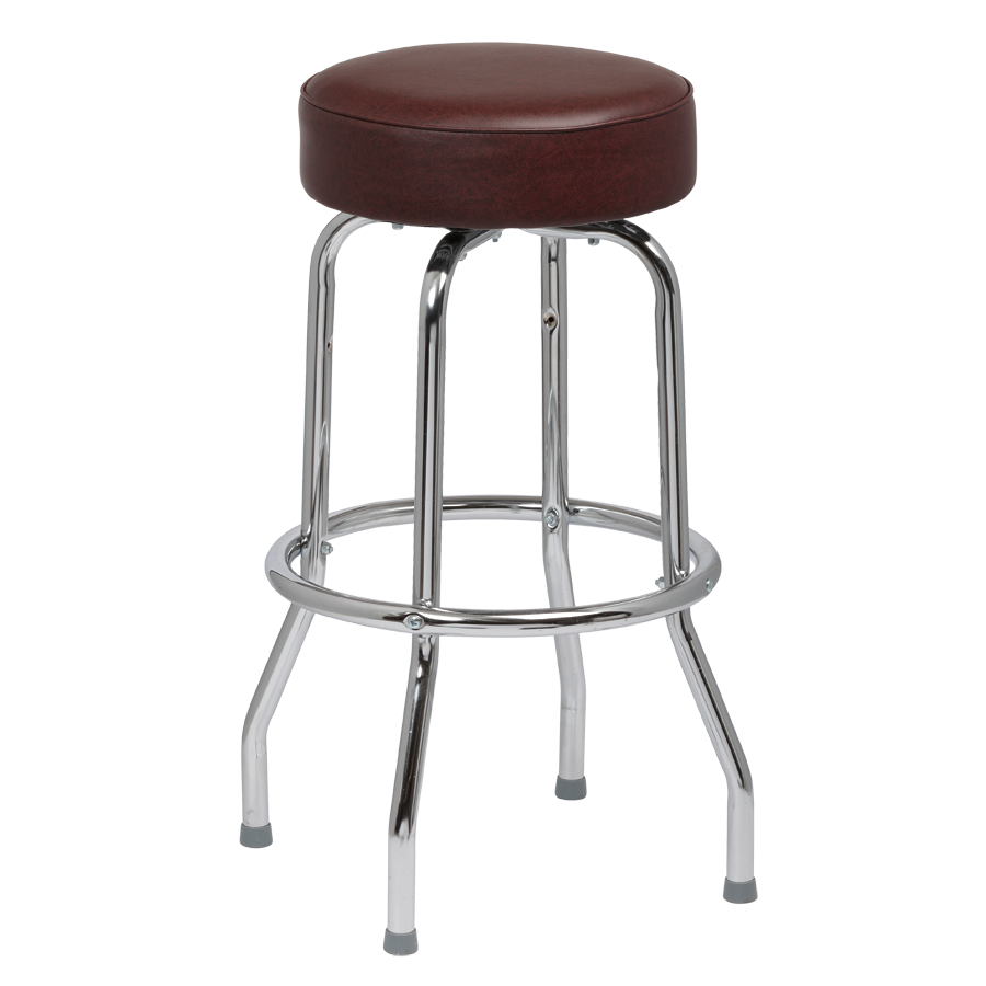 superior-equipment-supply - Royal Industries - Royal Industries Classic Dinner Black Brown Bar Stool Backless With Single Ring Base
