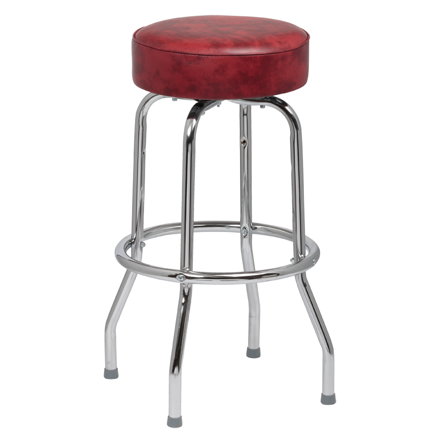 superior-equipment-supply - Royal Industries - Royal Industries Classic Dinner Black Crimsom Bar Stool Backless With Single Ring Base