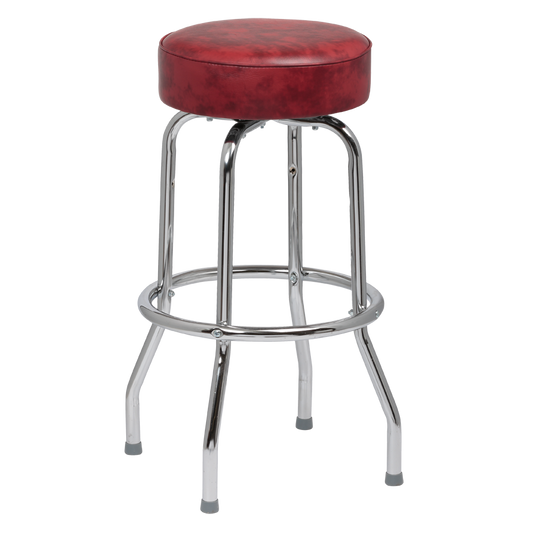 superior-equipment-supply - Royal Industries - Royal Industries Classic Dinner Black Crimsom Bar Stool Backless With Single Ring Base