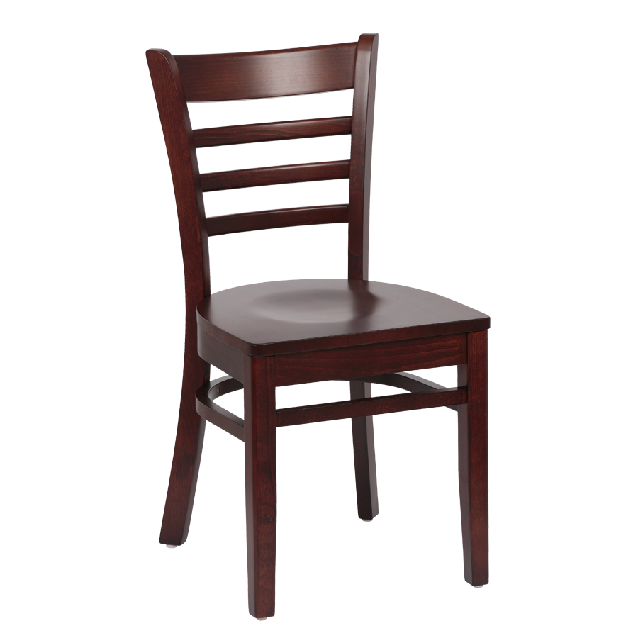 superior-equipment-supply - Royal Industries - Royal Industries Ladder Back Walnut Finish Saddle Seat Side Chair