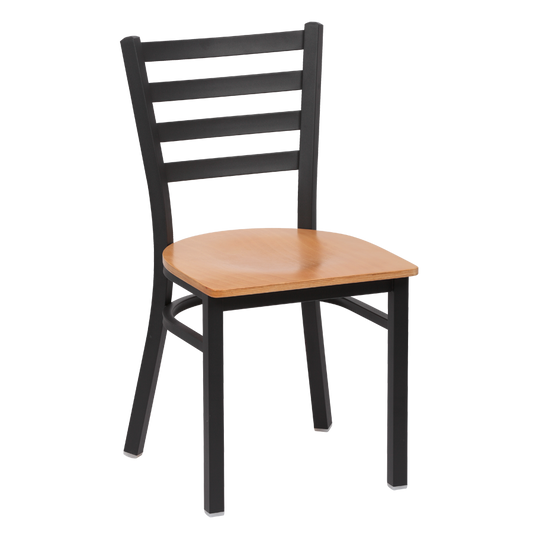 superior-equipment-supply - Royal Industries - Royal Industries Metal Frame Ladder Back Natural Finish Seat Side Chair