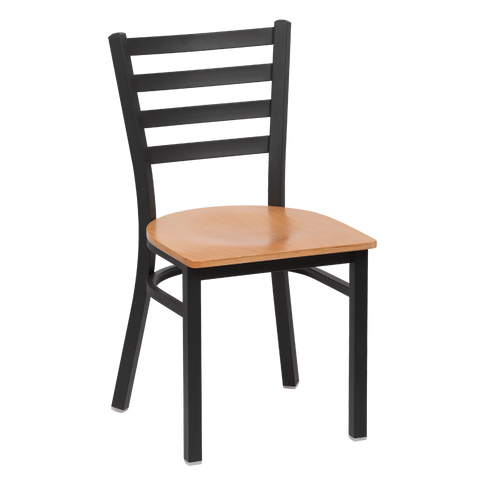 superior-equipment-supply - Royal Industries - Royal Industries Metal Frame Ladder Back Natural Finish Seat Side Chair