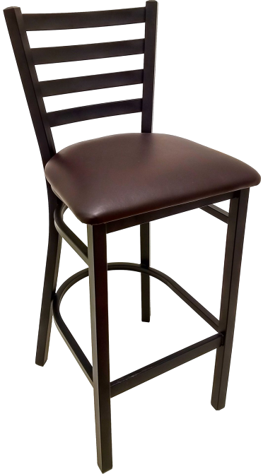 Oak Street Ladder Back Bar Stool 42.25"H x 15.88"W x 15.19"D Black Wrinkle Powder Coat Finish Steel Frame With Footrest