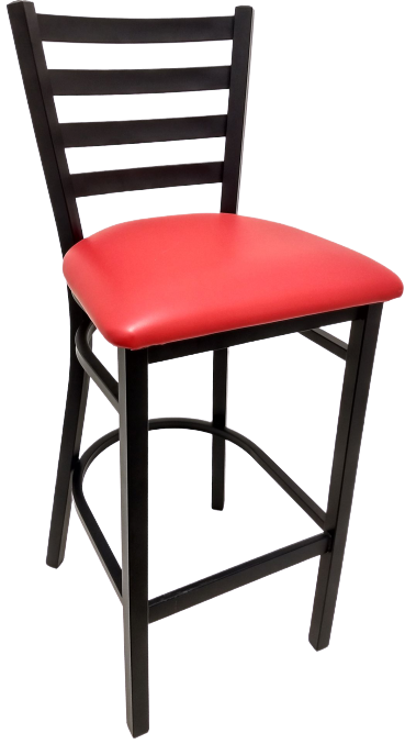 Oak Street Ladder Back Bar Stool 42.25"H x 15.88"W x 15.19"D Black Wrinkle Powder Coat Finish Steel Frame With Footrest