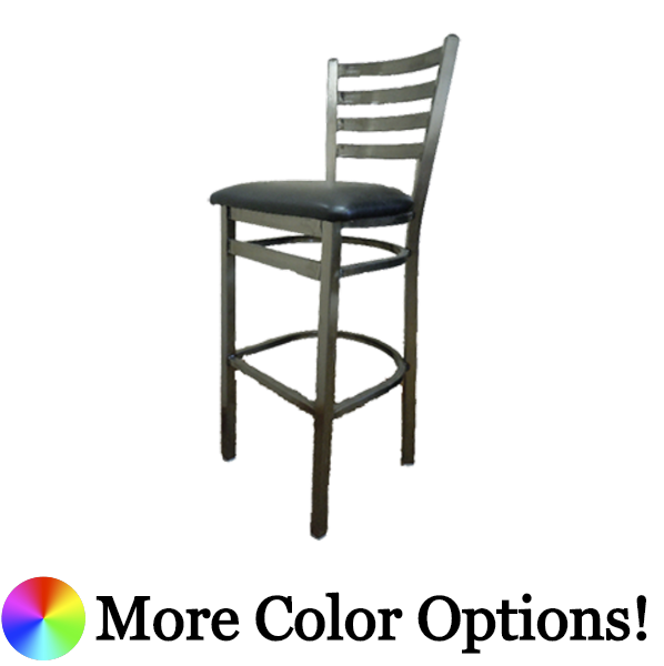 Oak Street Ladder Back Bar Stool 43"H x 16"W x 16.38"D Steel Clear Coat Frame Finish With Footrest