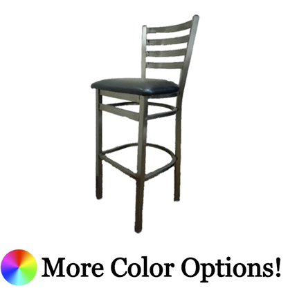 Oak Street Ladder Back Bar Stool 43"H x 16"W x 16.38"D Steel Clear Coat Frame Finish With Footrest