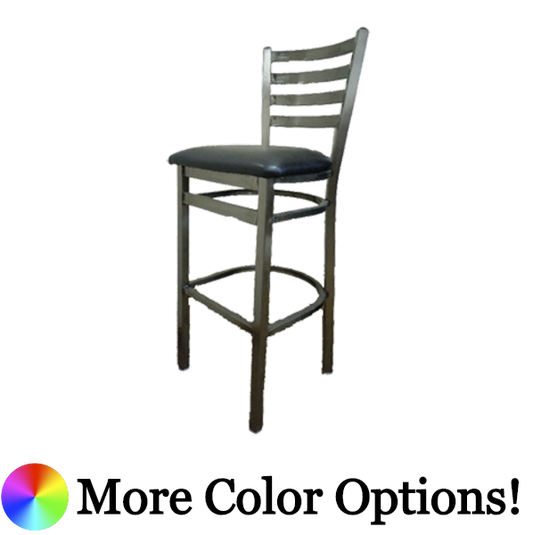 Oak Street Ladder Back Bar Stool 43"H x 16"W x 16.38"D Steel Clear Coat Frame Finish With Footrest