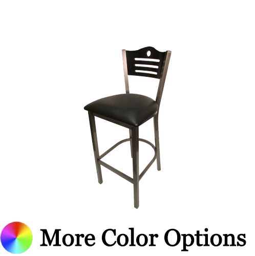 Oak Street Shoreline Birch Plywood Back Bar Stool 43"H x 15.75"W x 16"D Premium Clear Coat Finish Steel With Footrest