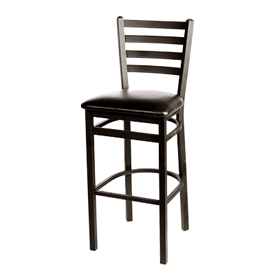 superior-equipment-supply - Oak Street Mfg - Oak Street Metal Frame Bar Stool Ladder Back With Vinyl Seat