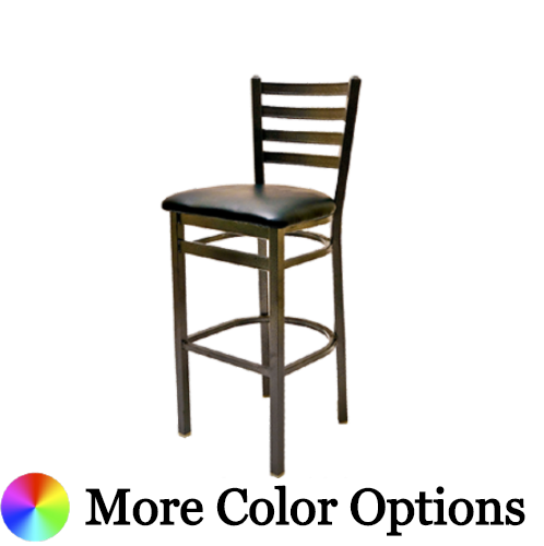 Oak Street Ladder Back Bar Stool 43"H x 16"W x 16.38"D Slivervein Finish Steel With Footrest