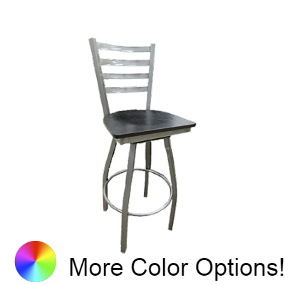 Oak Street Ladder Back Swivel Bar Stool 46.28"H x 16"W x 17.75"D Metal Ball Bearings Swivel Steel Tubing With Footring