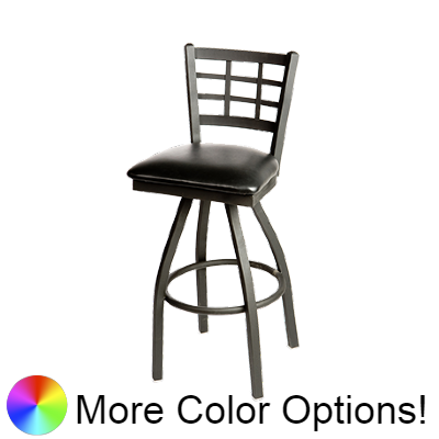 Oak Street Window Pane Swivel Bar Stool 46.28"H x 16"W x 17.75"D Steel Frame Metal Swivel With Footring