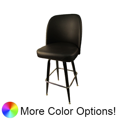 Oak Street Non-Waterfall Front Bucket Seat Swivel Bar Stool 44"H x 19"W x 17.5"D Espresso Upholstered Seat Chrome Footring With Non-Marring Poly Glides