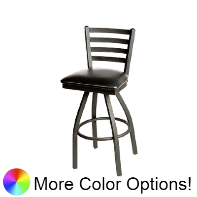 Oak Street Ladder Back Swivel Bar Stool 46.28"H x 16"W x 17.75"D Metal Frame Metal Swivel With Footring