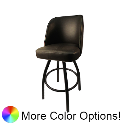 Oak Street Double Stitched Bucket Swivel Bar Stool 45"H x 19"W x 17.5"D Espresso Upholstered Seat With Non-Marring Poly Glides