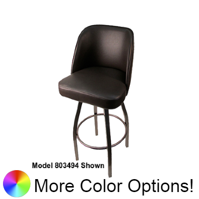 Oak Street Double Stitched Bucket Swivel Bar Stool 45"H x 19"W x 17.5"D Espresso Upholstered Seat With Non-Marring Poly Glides