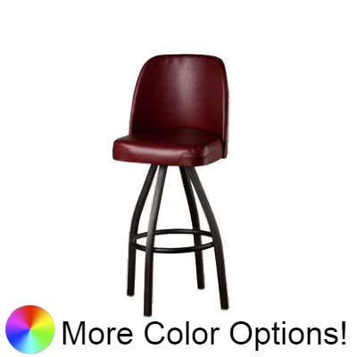 Oak Street Bucket Seat Swivel Bar Stool 45"H x 18"W x 16"D Wine Vinyl With Non-Marring Poly Glides