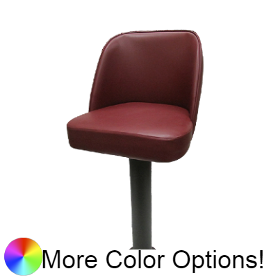 Oak Street Non-Waterfall Front Bucket Seat Swivel Bar Stool Vinyl Seat Steel Column With American Made Slant Swivel