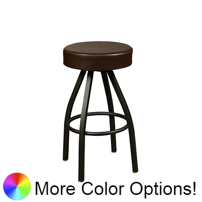 Oak Street Backless Button Top Swivel Bar Stool 31"H x 17"W Espresso Upholstered Seat Metal Bearings With Single Ring Base
