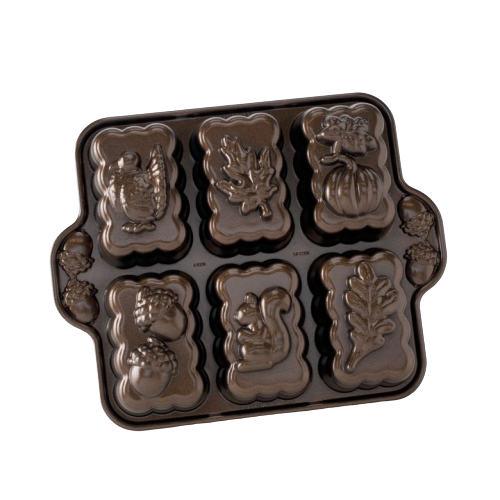 Nordic Ware Harvest Mini Loaf Pan 5 Cups Brown Cast Aluminum