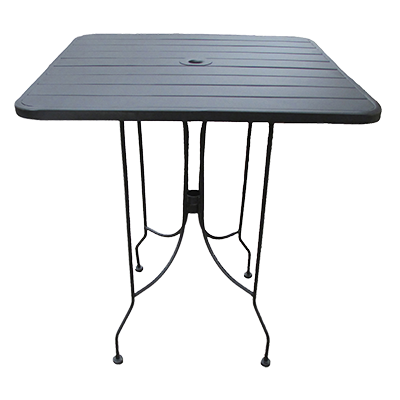 superior-equipment-supply - Oak Street Mfg - Oak Street Boardwalk Rectangular 24"x 30" Outdoor Standard Height Table Steel Base Black Finish