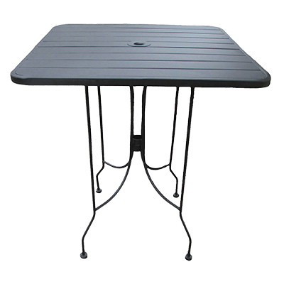 superior-equipment-supply - Oak Street Mfg - Oak Street Boardwalk Square 30"x 30" Outdoor Bar Height Table Steel Base Black Finish