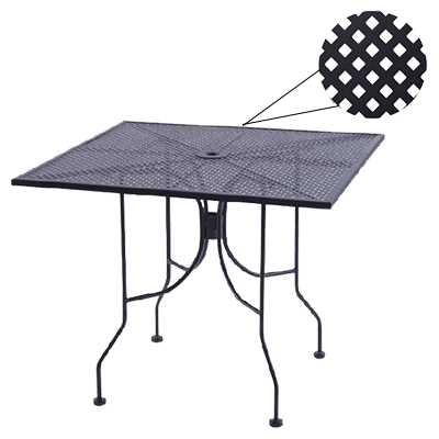 superior-equipment-supply - Oak Street Mfg - Oak Street Diamondback Square 30"x 30" Outdoor Bar Height Table Steel Base Black Finish
