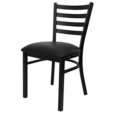 superior-equipment-supply - Oak Street Mfg - Oak Street Dining Chair Ladder Back With Black Powder Coat Frame Finish