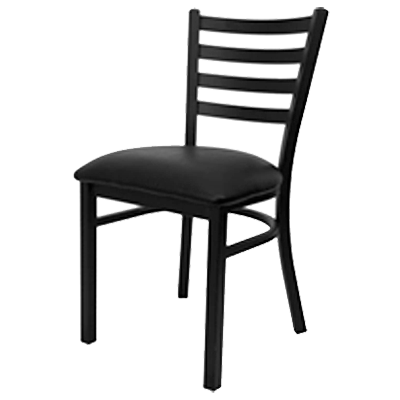 superior-equipment-supply - Oak Street Mfg - Oak Street Dining Chair Ladder Back Wood Seat With Black Powder Coat Frame Finish
