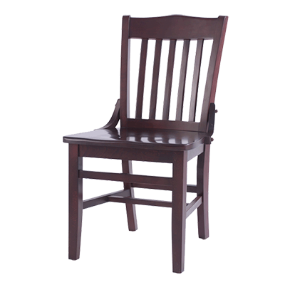 superior-equipment-supply - Oak Street Mfg - Oak Street Dining Chair Slat Back Matching Wood Seat European Beechwood Frame Mahogany Finish