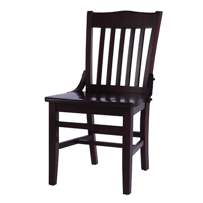 superior-equipment-supply - Oak Street Mfg - Oak Street Dining Chair Slat Back Matching Wood Seat European Beechwood Frame Walnut Finish