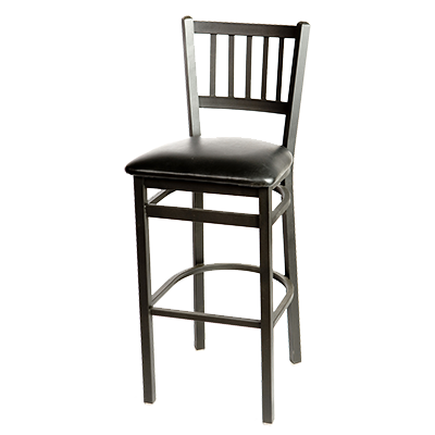 superior-equipment-supply - Oak Street Mfg - Oak Street Metal Frame Bar Stool Vertical Back With Wood Seat