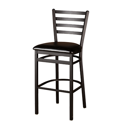 superior-equipment-supply - Oak Street Mfg - Oak Street Metal Frame Bar Stool Ladder Back With Wood Seat