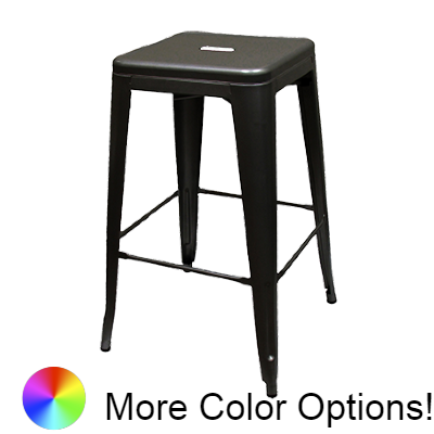 Oak Street XL Brewhouse Stacking Bar Stool 30"H x 15"W x 15"D Black Matte Metal With Indoor/Outdoor Use